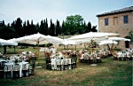 réceptions dans le parc du Château de Grotti  à Sienne en Toscane
