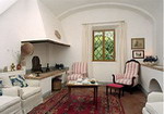 un des salons de la Villa Ballati dans le parc du Château de Grotti, à 12 km de Sienne en Toscane